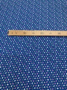 Lacivert Çıtır Desenli Viskon Kumaş