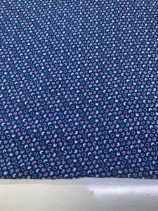 Lacivert Çıtır Desenli Viskon Kumaş