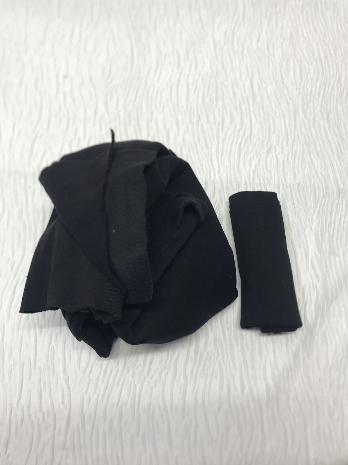 Ribanalı Şardonlu 3 İplik Kumaş Siyah, Parça 80x170 cm