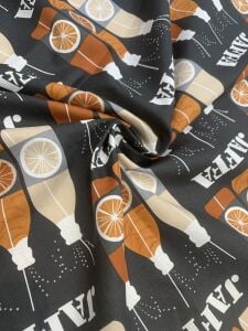 Retro Jaffa Desenli Duck Kumaş - Leke Tutmaz Döşemelik & Masa Örtülük