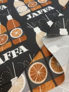 Retro Jaffa Desenli Duck Kumaş - Leke Tutmaz Döşemelik & Masa Örtülük