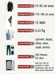 İnce Ribana Esnek Penye Kumaş Seti, Boyları 75-95 cm arası 12 adet
