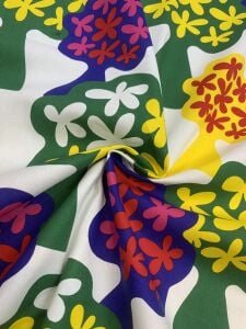 Renkli Modern Ağaç Desenli Duck Kumaş - Leke Tutmaz Döşemelik & Masa Örtülük