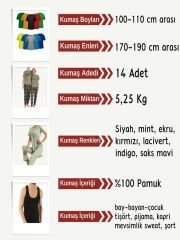 Süprem Kumaş Penye Seti, Boyları 100-110 cm arası 14 adet