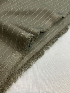 Haki Çizgili Klasik Poliviskon Kumaş - 4 Mevsimlik Dış Giyim & Takımlık