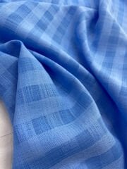 Keten Görünümlü Polyesterli Mavi Dökümlü Gömlek Tuniklik Kumaş