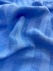 Keten Görünümlü Polyesterli Mavi Dökümlü Gömlek Tuniklik Kumaş