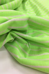 Neon Yeşil Çizgili Keten Kumaş