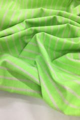 Neon Yeşil Çizgili Keten Kumaş