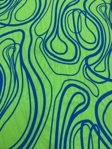 Yeşil Soyut Sarmal Desenli Viskon Kumaş