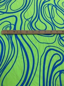 Yeşil Soyut Sarmal Desenli Viskon Kumaş