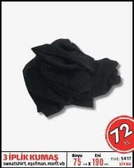 3 İplik Kumaş Penye Parça 75x190 cm Siyah