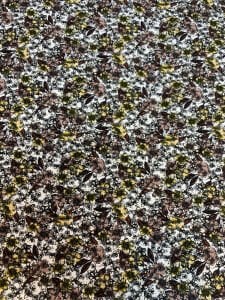 Desenli Viskon Penye Kumaş Dökümlü Esnek Elbiselik - Toprak ve Hardal Çiçekli