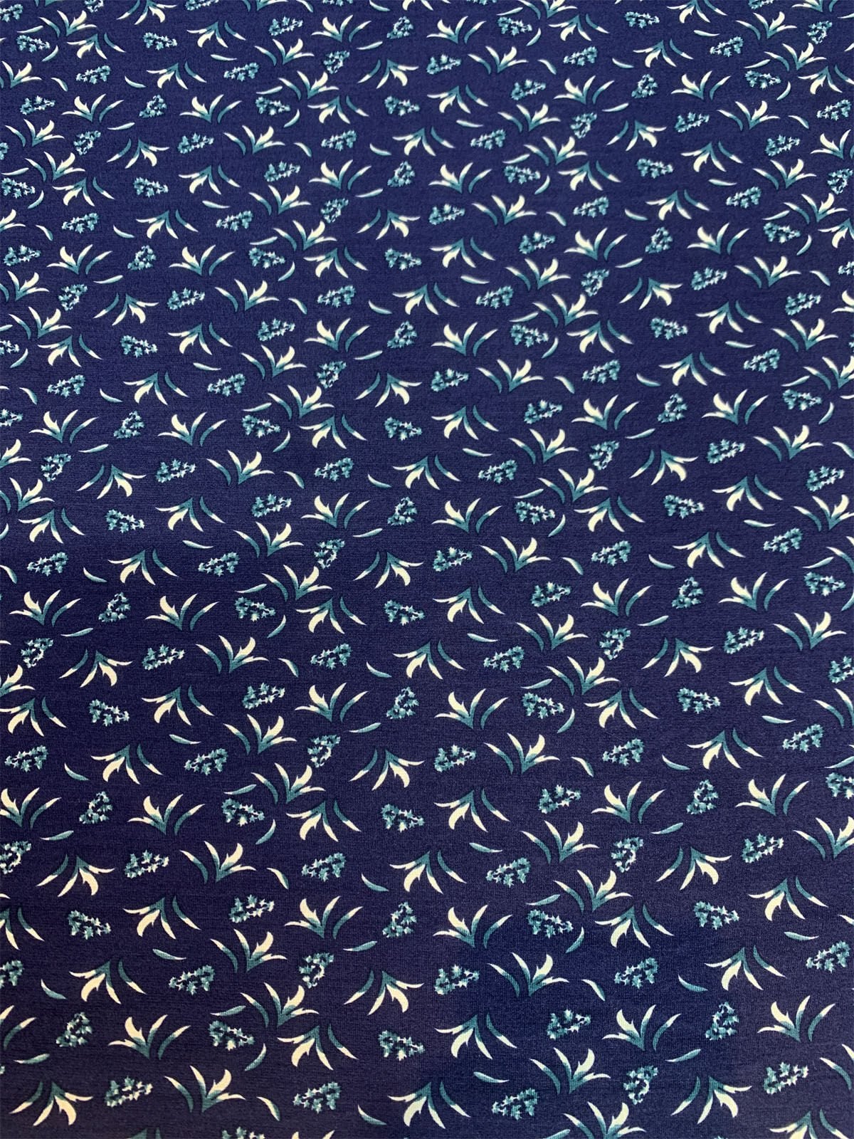 Desenli Viskon Penye Kumaş Dökümlü Esnek Elbiselik - Narin Turkuaz Dallı Desen