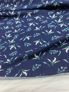 Desenli Viskon Penye Kumaş Dökümlü Esnek Elbiselik - Narin Turkuaz Dallı Desen