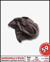 Az Şardonlu 3 İplik Kumaş Parça 65x150 cm Kahverengi