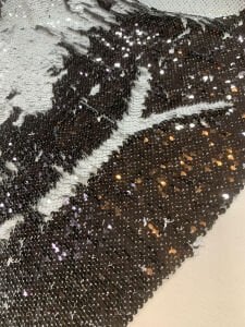 Siyah Beyaz Çift Taraflı Pul Payet Kumaş