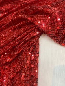 Kırmızı Pul Payet Kumaş Esnek - Kırmızı Zara Payet Kumaş