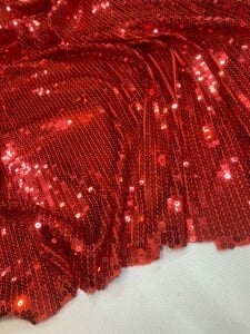 Kırmızı Pul Payet Kumaş Esnek - Kırmızı Zara Payet Kumaş