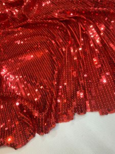 Kırmızı Pul Payet Kumaş Esnek - Kırmızı Zara Payet Kumaş