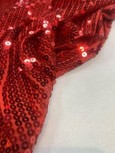 Kırmızı Pul Payet Kumaş Esnek - Kırmızı Zara Payet Kumaş