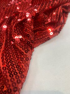 Kırmızı Pul Payet Kumaş Esnek - Kırmızı Zara Payet Kumaş