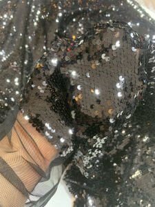 Siyah Pul Payet Kumaş