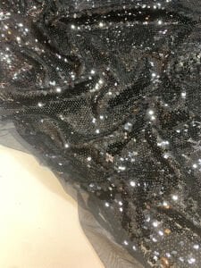 Siyah Pul Payet Kumaş