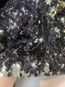 Lacivert Gold Çift Taraflı Pul Payet Kumaş