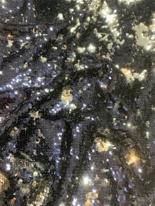 Lacivert Gold Çift Taraflı Pul Payet Kumaş