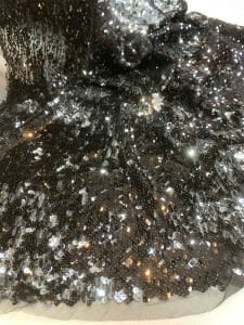 Siyah Gümüş Çift Taraflı Pul Payet Kumaş