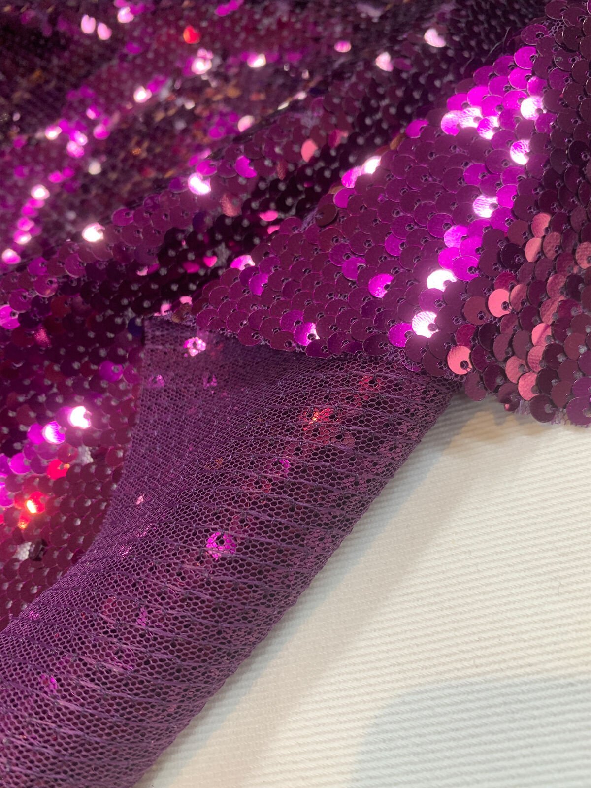 Mor Pul Payet Kumaş Çift Yönlü