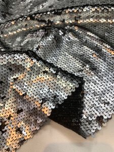 Gümüş Pul Payet Kumaş Çift Yönlü