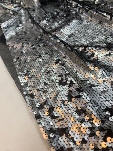 Gümüş Pul Payet Kumaş Çift Yönlü