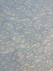 Bebe Mavi Kordone Dantel Kumaş – Çiçek Desenli