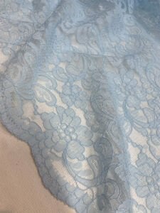 Bebe Mavi Kordone Dantel Kumaş – Çiçek Desenli