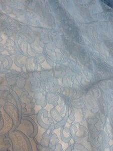 Bebe Mavi Kordone Dantel Kumaş – Çiçek Desenli