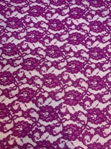 Mor Kordone Dantel Kumaş – Çiçek Desenli