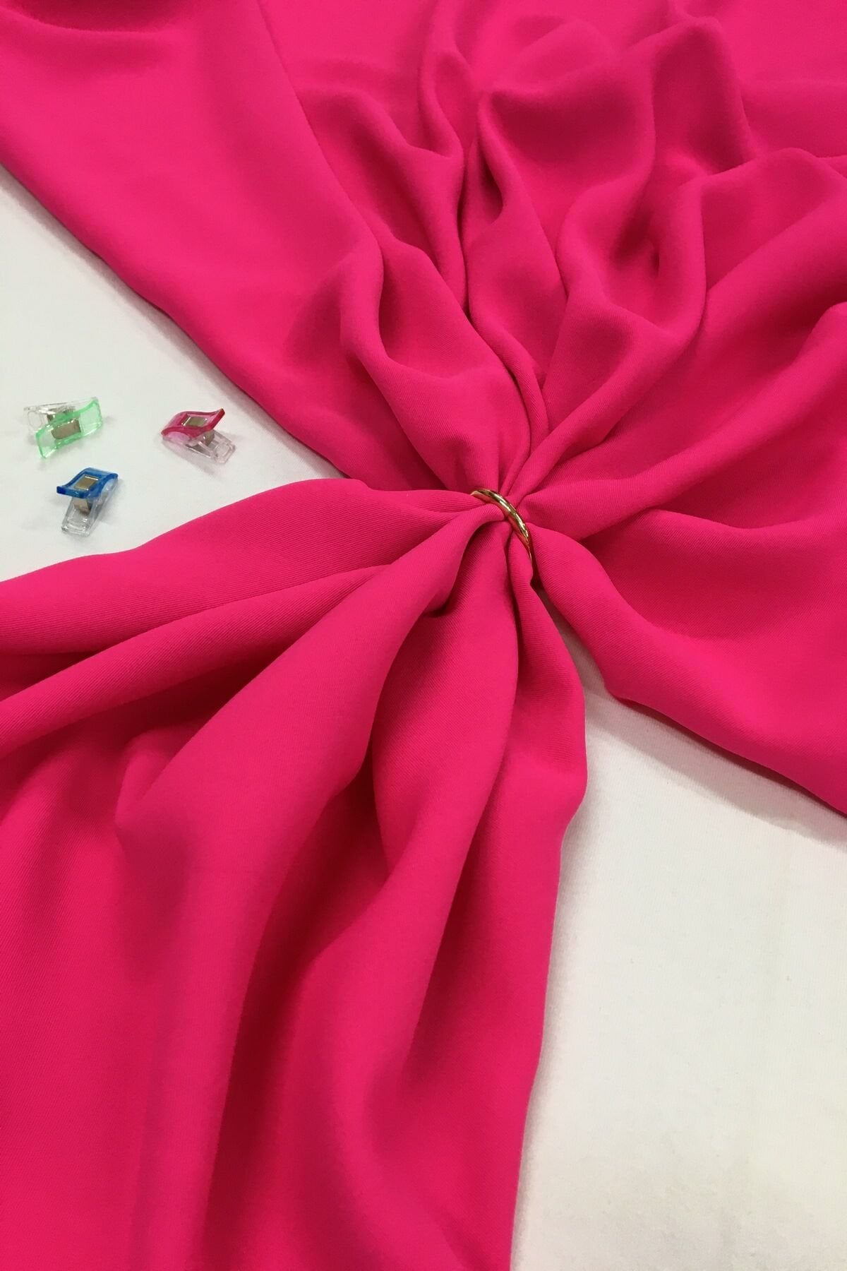 Fuşya Rengi Tok Krep Kumaş