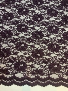 Patlıcan Moru Kordone Dantel Kumaş – Çiçek Desenli
