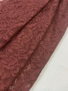 Koyu Bordo Kordone Dantel Kumaş İnce Hafif Esnek