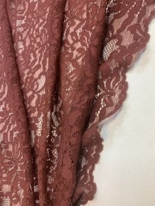 Koyu Bordo Kordone Dantel Kumaş İnce Hafif Esnek