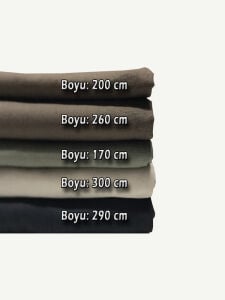 Kalın Ham Keten Kumaş Seti, Boyları 170-300 cm arası 5 adet