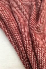 Dökümlü Keten Kumaş Bordo Rengi