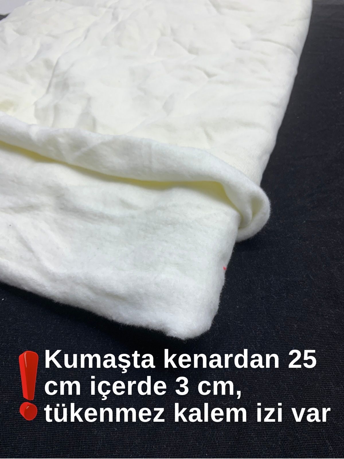 Az Şardonlu 3 İplik Kumaş, Parça 80x140 cm Krem