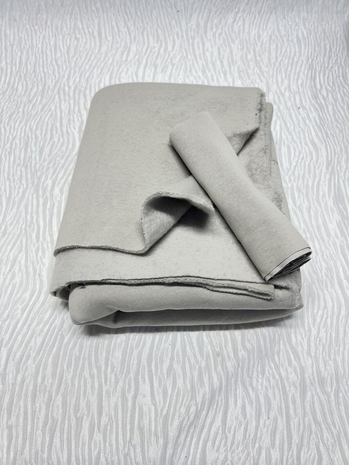 Ribanalı Şardonlu 3 İplik Kumaş, Parça 65x190 cm - Taş Rengi