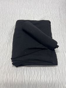 Ribanalı 3 İplik Kumaş, Parça 75x190 cm - Siyah