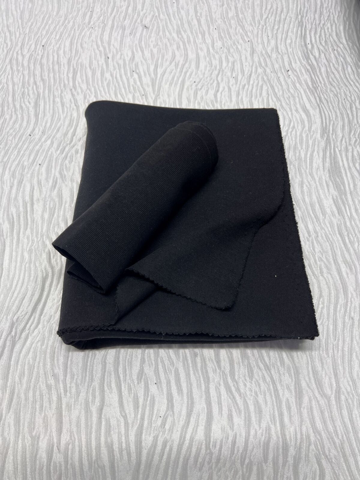 Ribanalı Çelik Penye Kumaş, Parça 75x180 cm - Siyah
