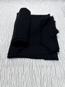 Ribanalı Çelik Penye Kumaş, Parça 90x180 cm - Siyah