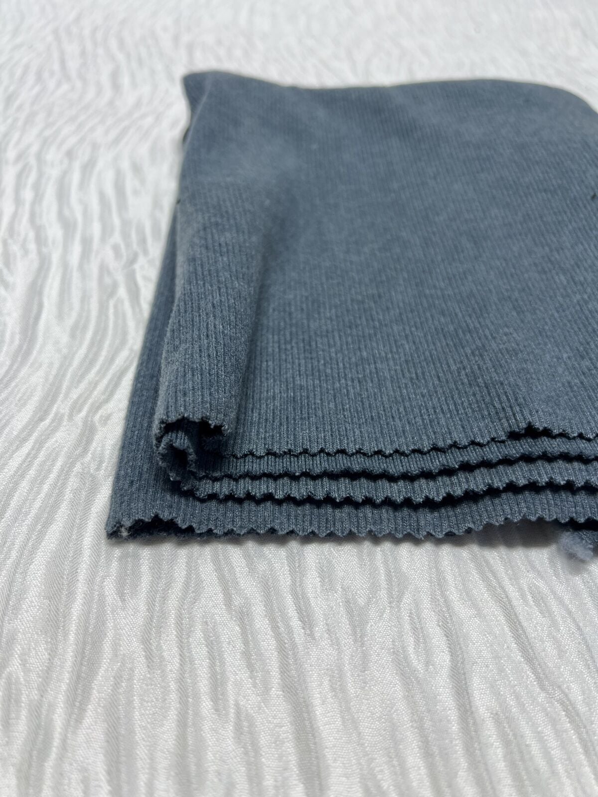 Hafif Şardonlu Badilik Kaşkorse Kumaş, Parça 45x120 cm - İndigo